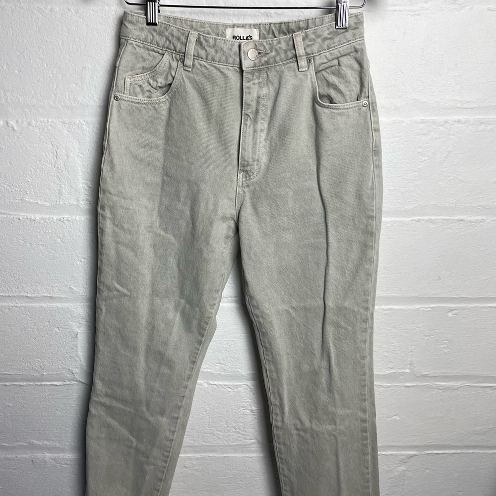 ROLLAS straight leg jeans— stone wash gray 28